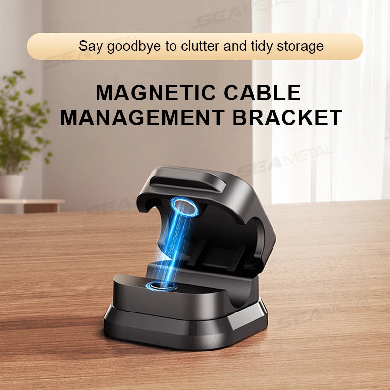 10Pcs Magnetic Cable Holder Self Adhesive Cord Clip Smooth Pulling Charging Cable Keeper Wire Clip for Car/Home/Office